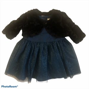 Baby Dress and Faux Fur Shrug Set